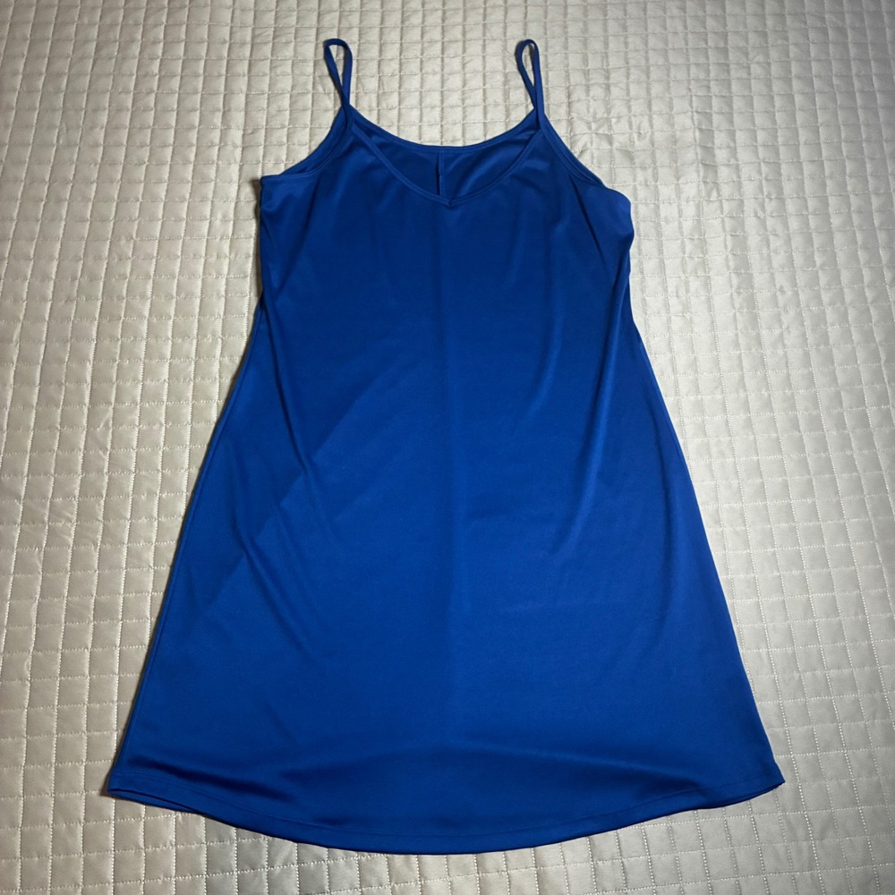Women's Blue Sleeveless Cami Dress Size Medium M Stretch Casual Slip Dress